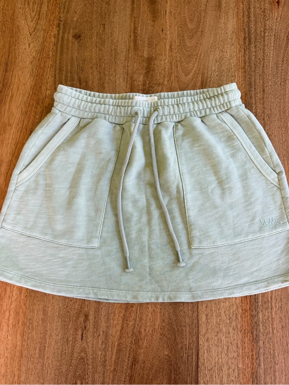 Madewell Light Sage Drawstring Pocket Mini Skirt